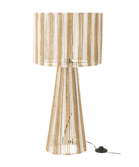 Lampe boho cordes naturel et blanc