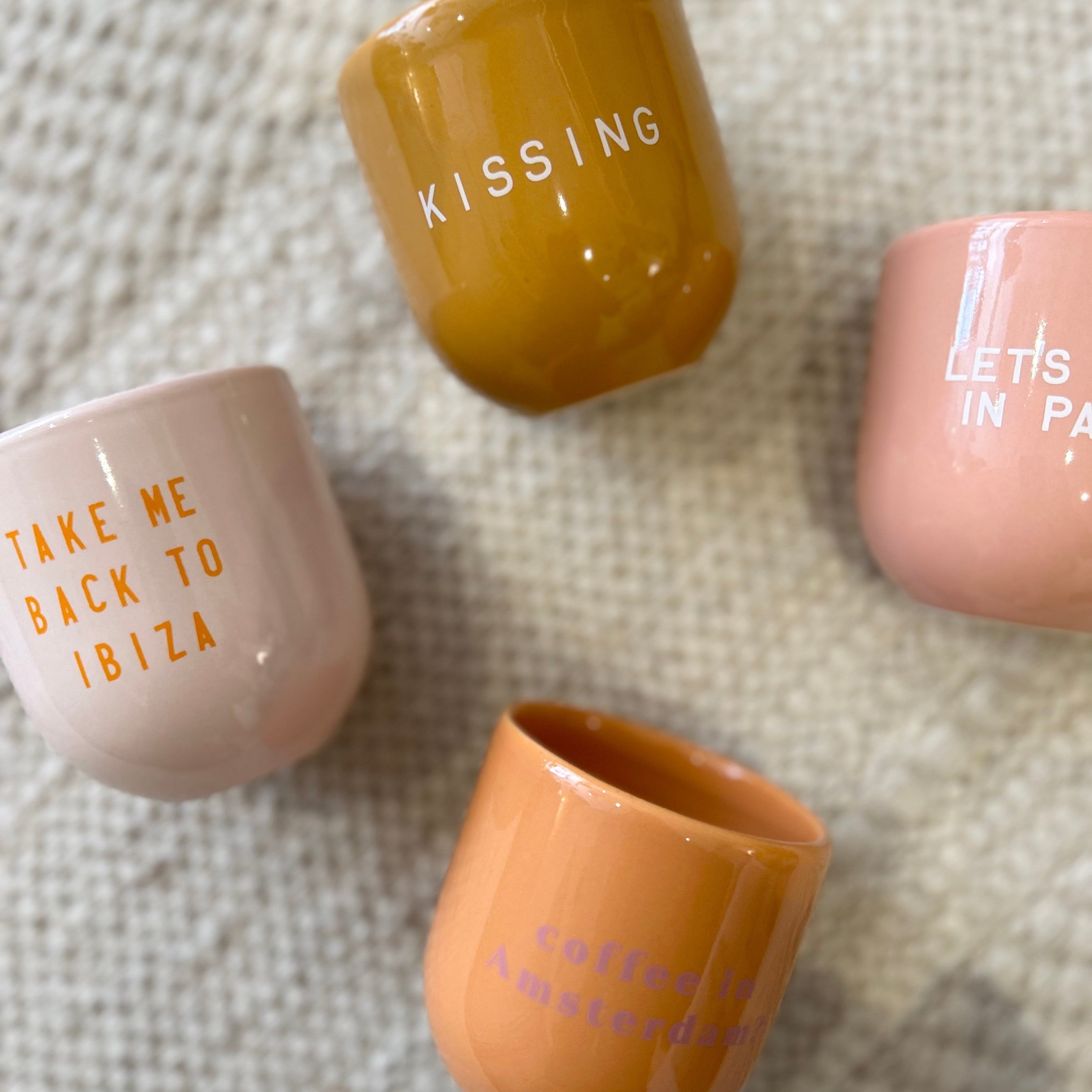 Mug House of Style fait à la main avec un joli texte ; mug ibiza ; mug Paris ; mug coffee in Amsterdam