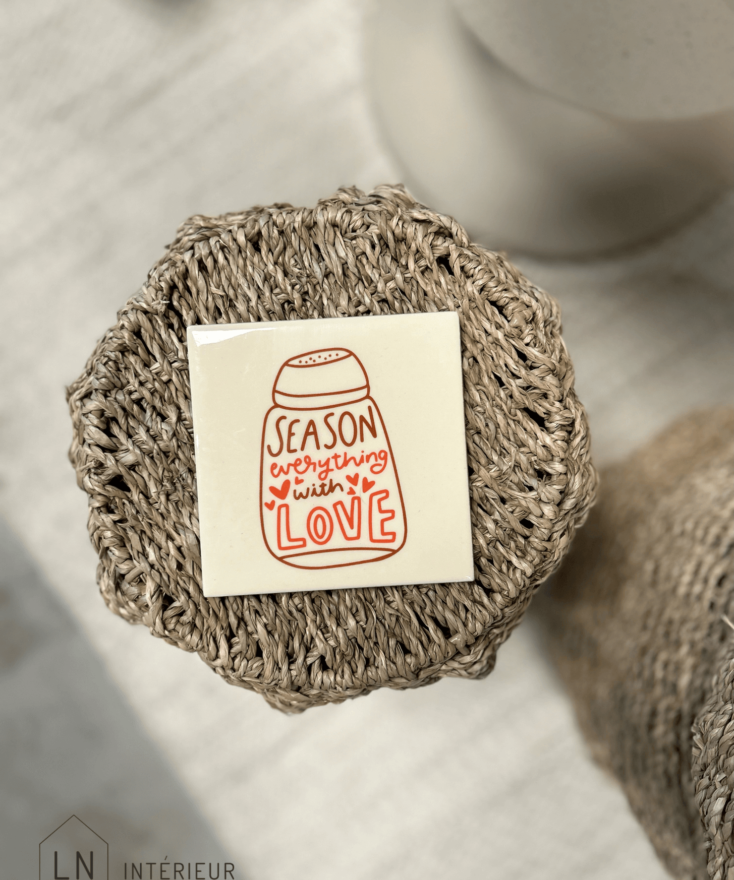 Carreau en céramique avec message d'amour