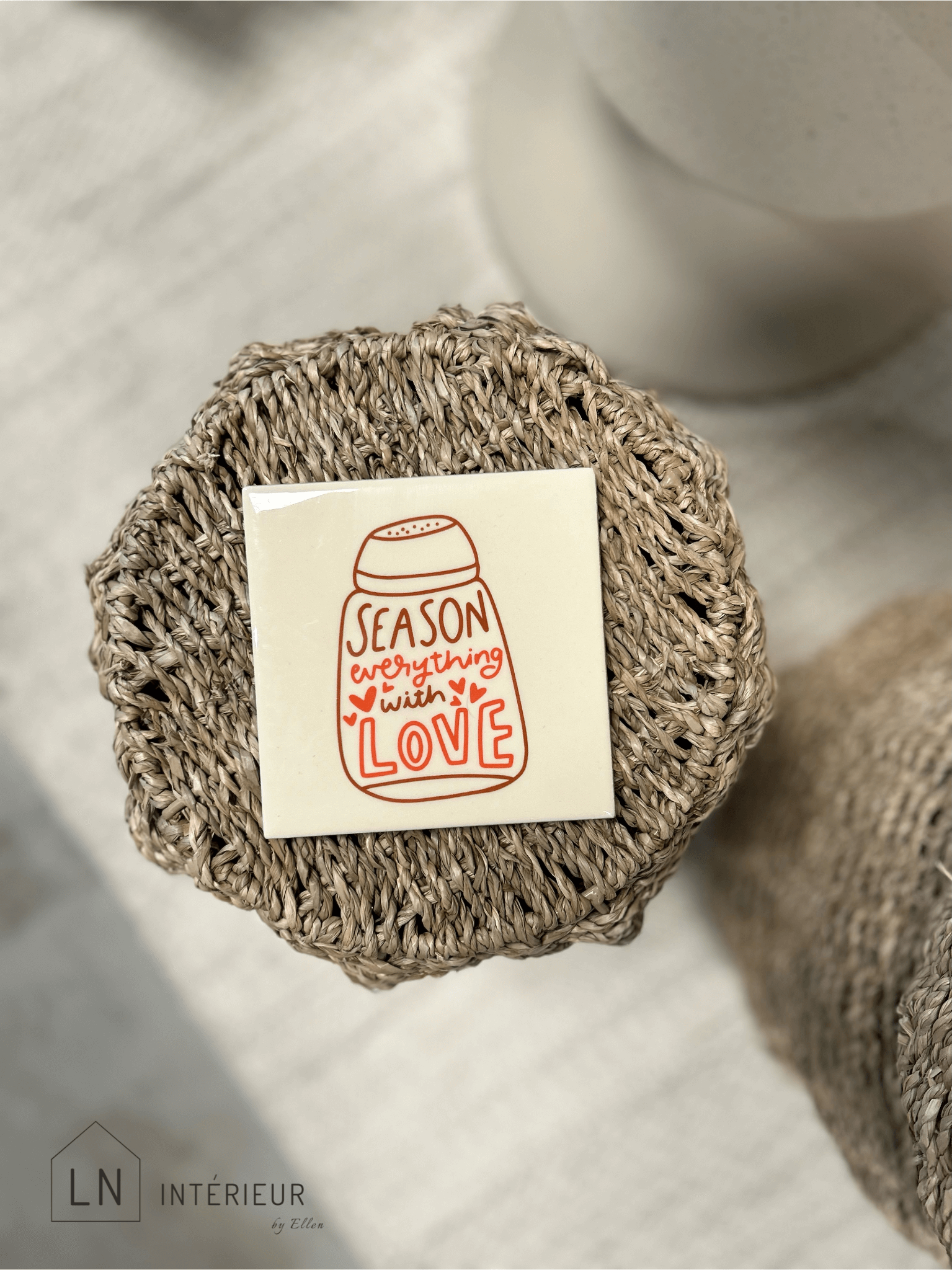 Carreau en céramique avec message d'amour