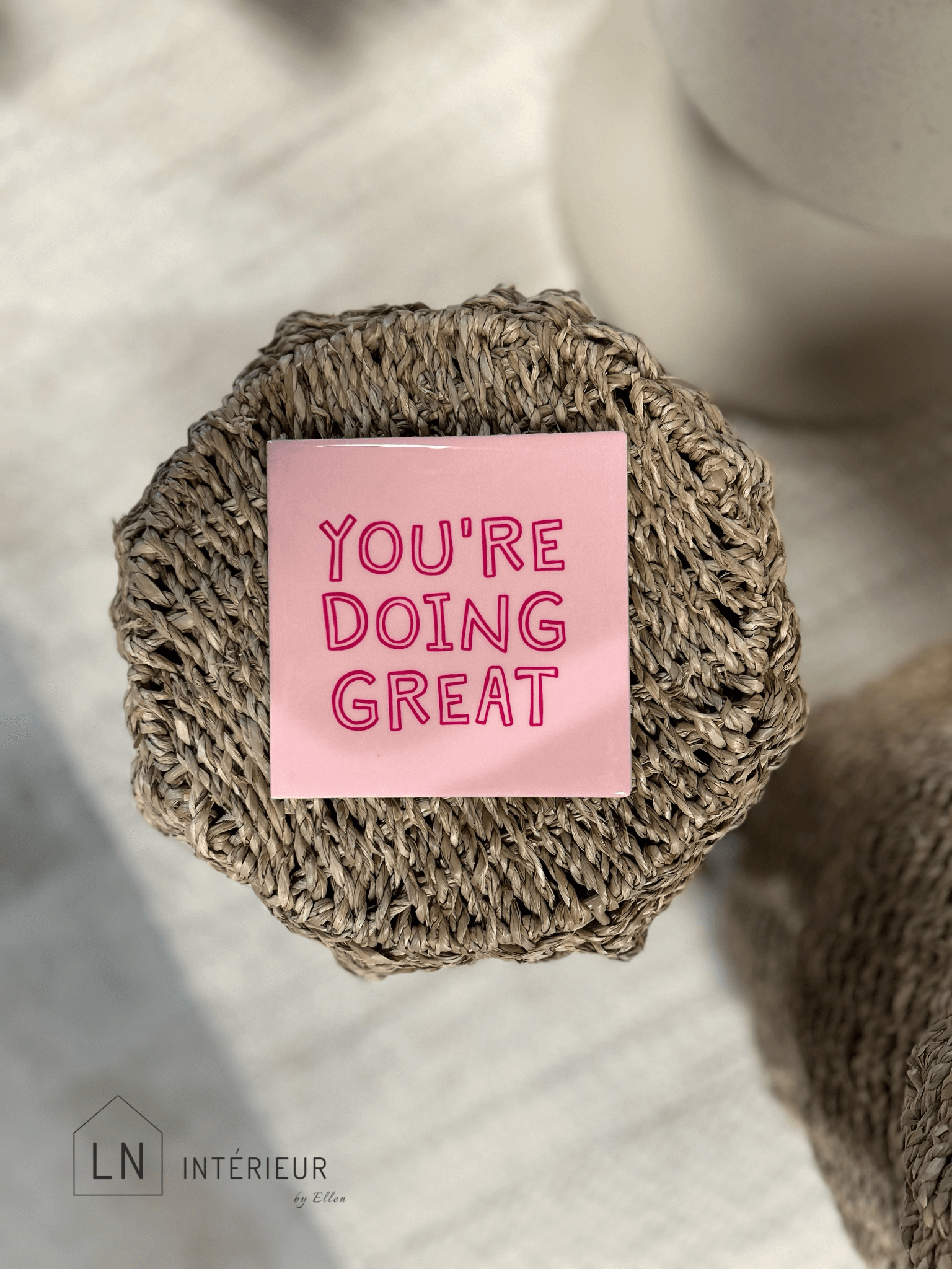 Carreau céramique avec texte 'You're doing great'