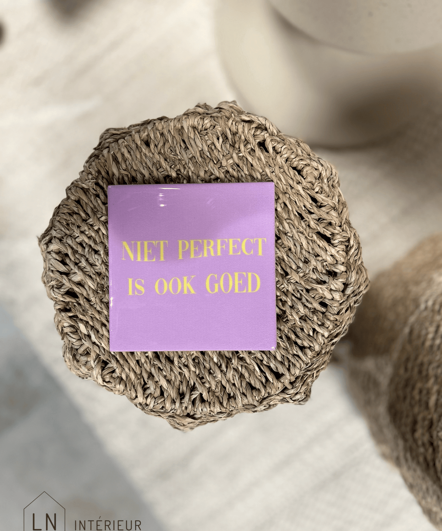 Carreau déco 'niet perfect is ook goed', idée cadeau pour les perfectionnistes