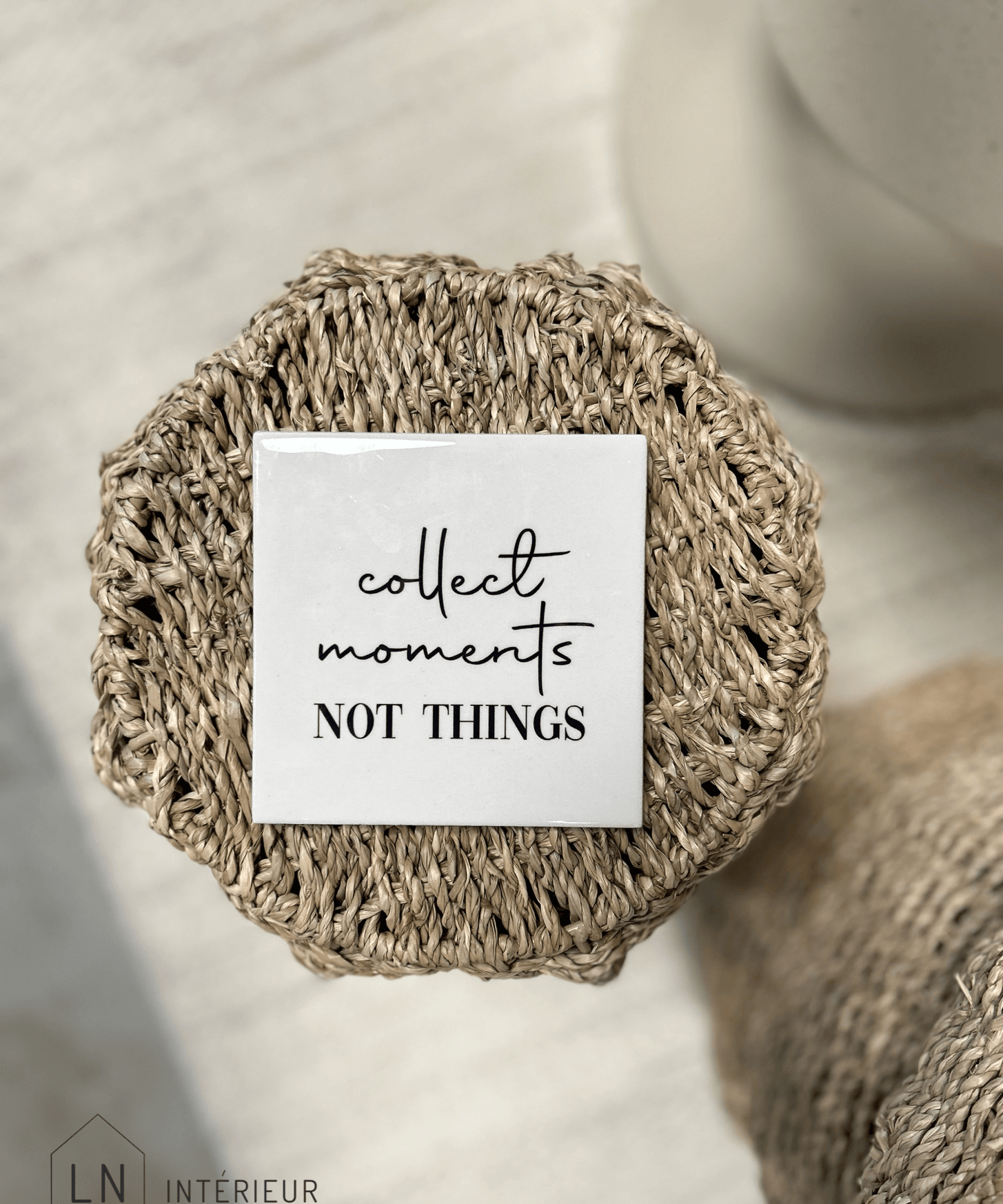 Carrelage déco céramique avec message feel good