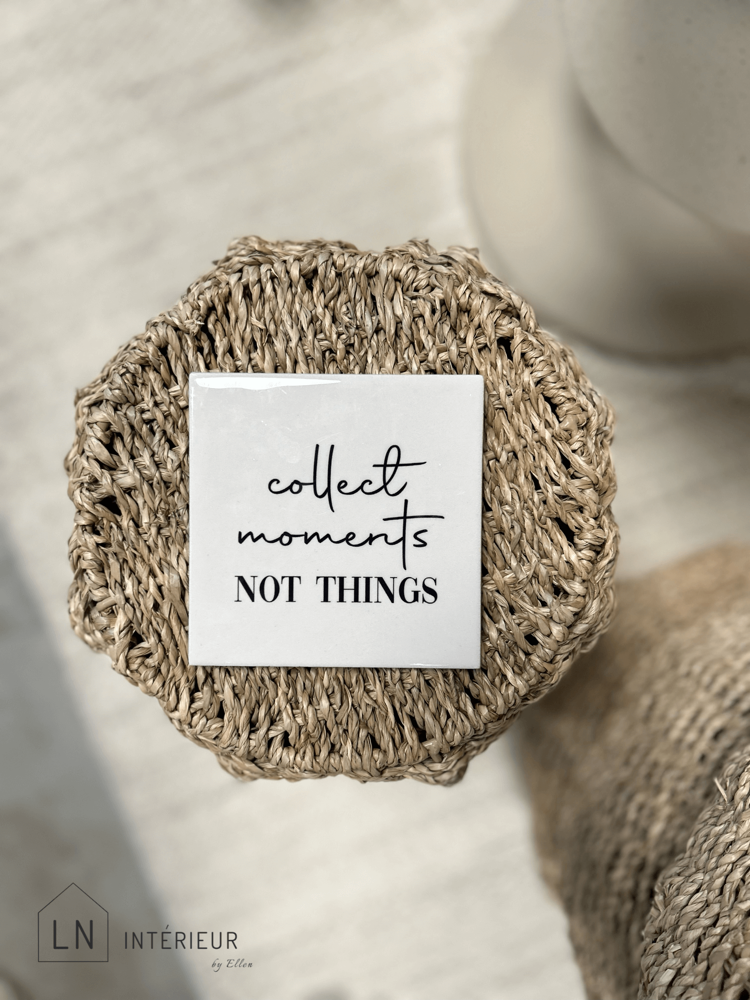 Carrelage déco céramique avec message feel good