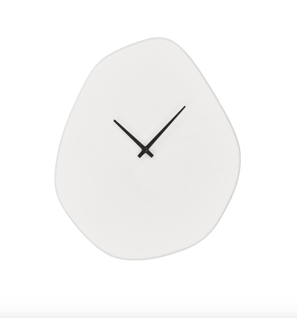 horloge forme organique blanc