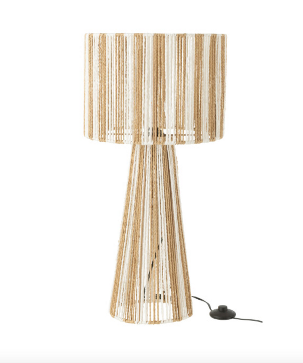 Lampe cordes blanc et naturel Ibiza style