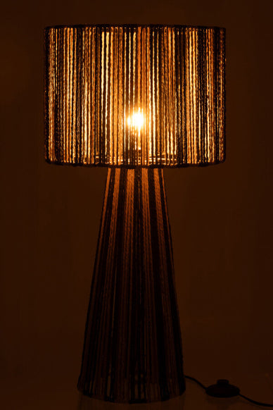 Lampe boho Ibiza cordes noir naturel