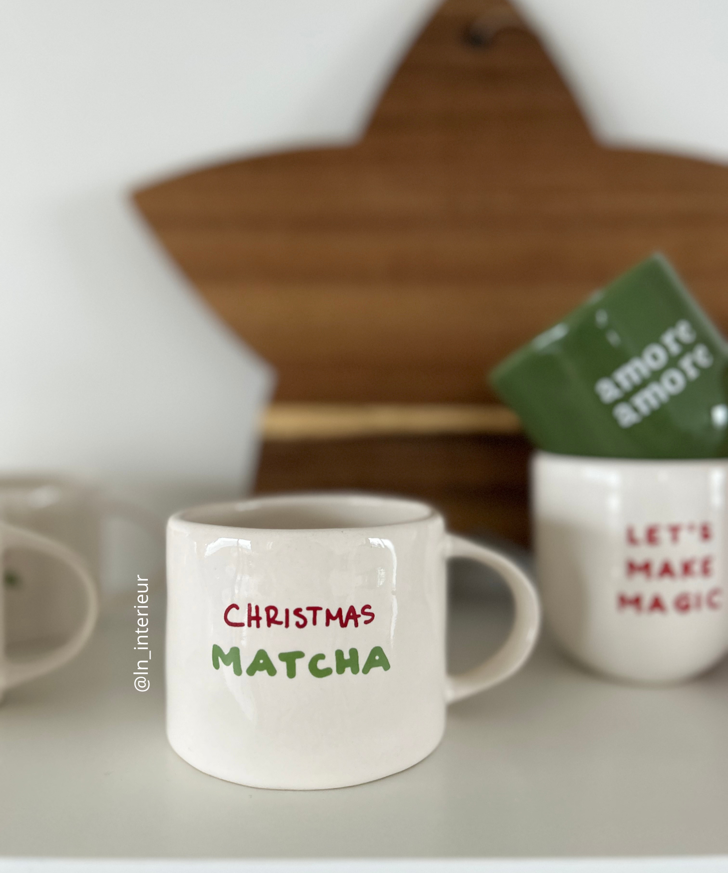 Tasse céramique blanche avec le message Christmas matcha