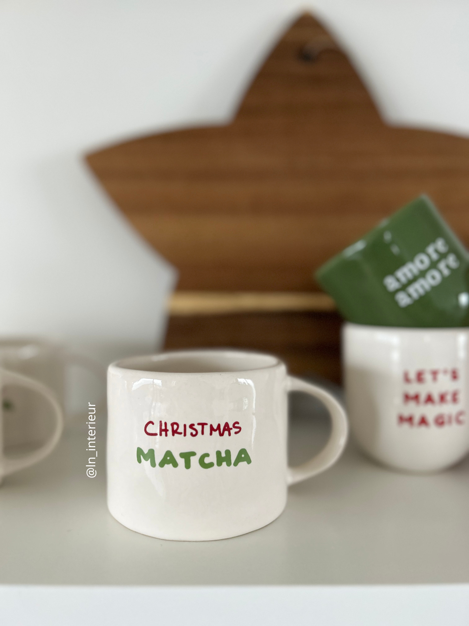 Tasse céramique blanche avec le message Christmas matcha