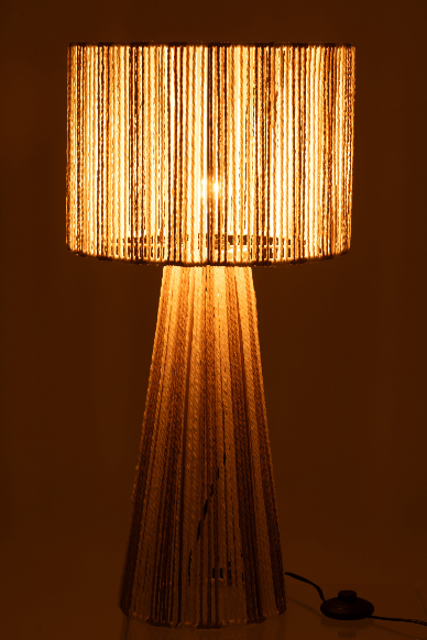 Lampe cordes naturel blanc