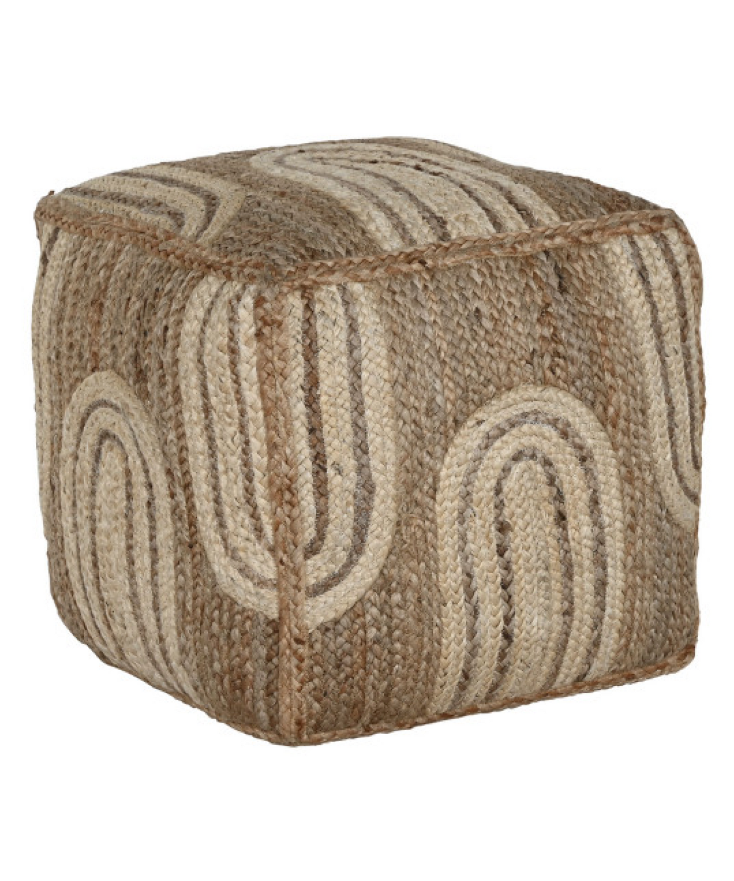 Pouf carré jute naturel