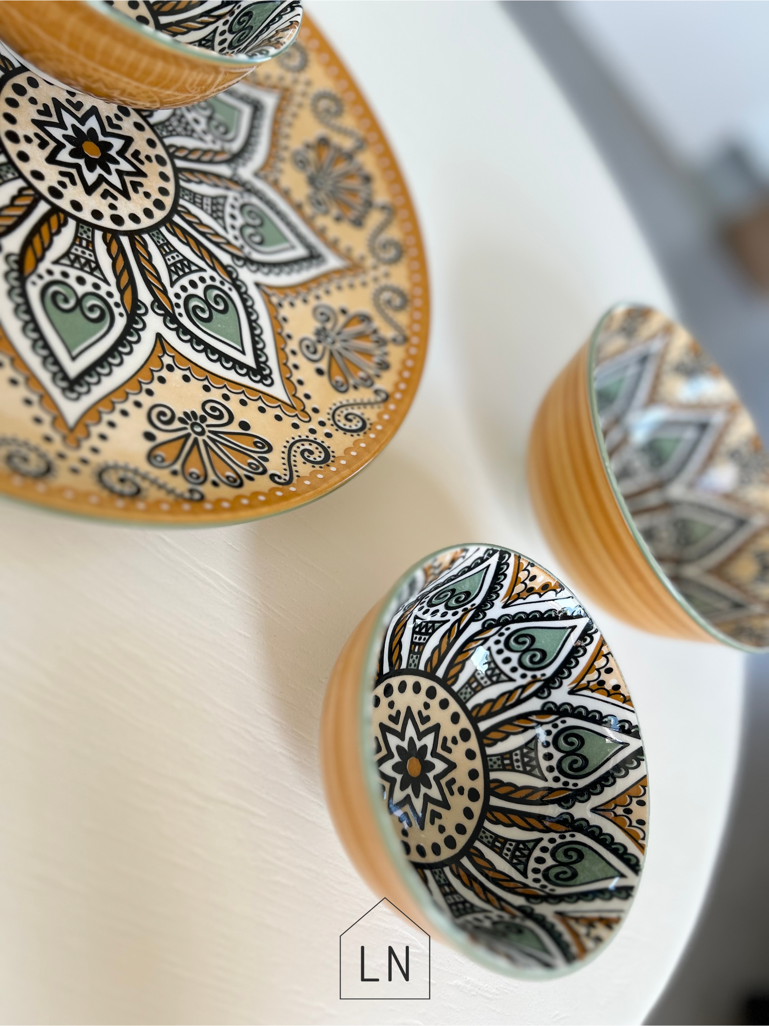 Plateau bols apéro coloré