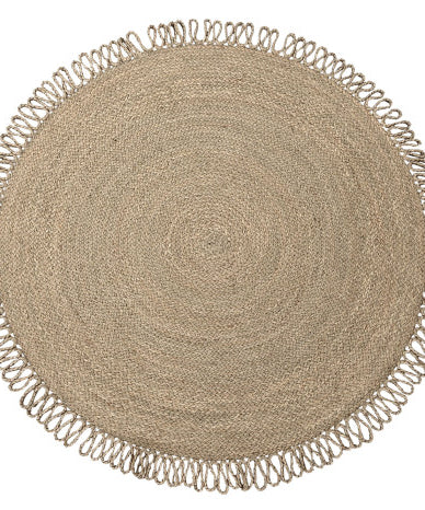 Tapis rond fibres naturelles jonc de mer