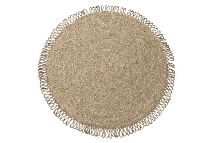 Tapis rond fibres naturelles jonc de mer