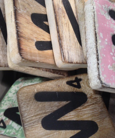 Houten letters 6x6cm