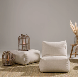 Beige boho lounge poef - binnen &amp; buiten