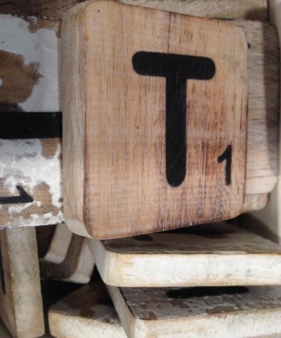 Houten letters 6x6cm