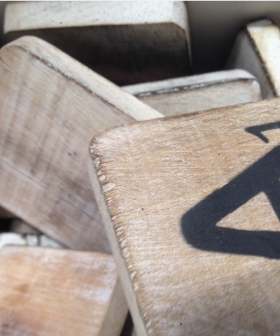 Houten letters 6x6cm