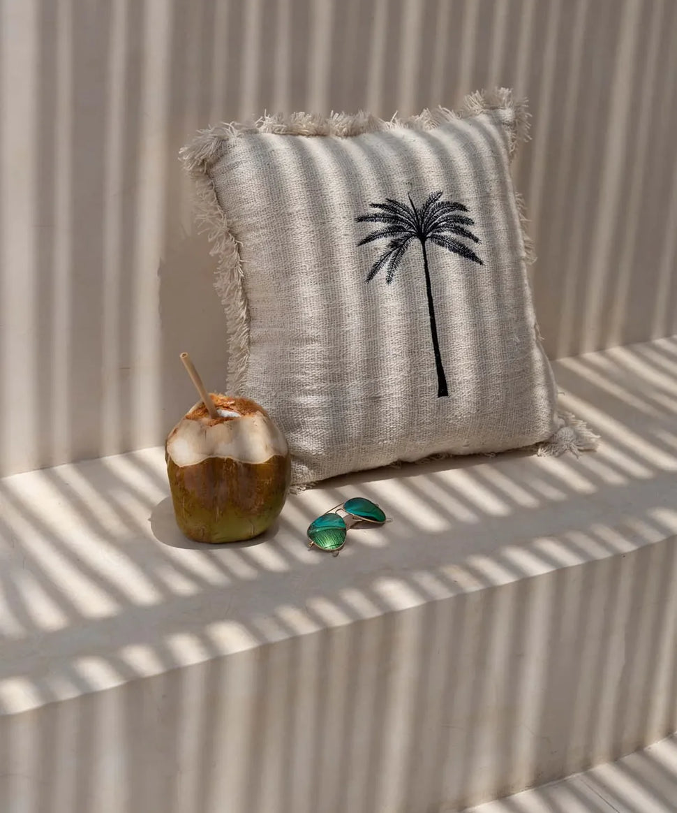 coussin palmier déco